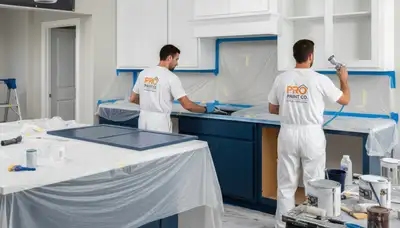 Cabinet painting service in Burlington, VT by Burlington Paint Pros for durable kitchen finishes