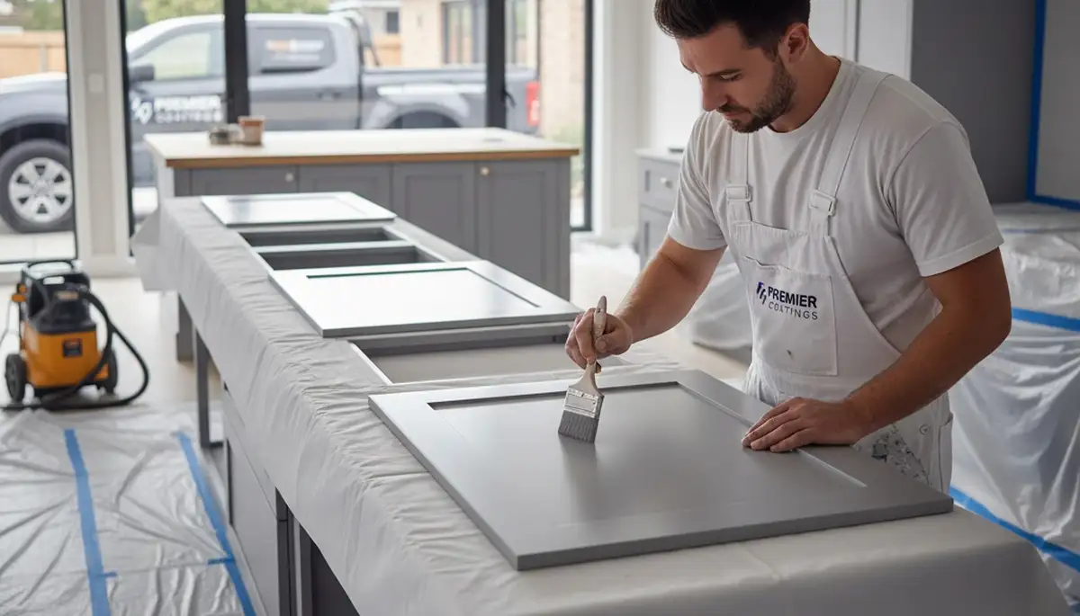 Cabinet painting in Burlington, VT for durable kitchen cabinet refinishing and lasting protection