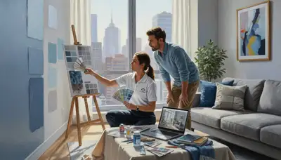 Color consultation for Burlington, VT home painting services with expert paint swatches and palette selection