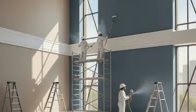 Commercial painting crew protecting Burlington, VT business properties with professional exterior coatings