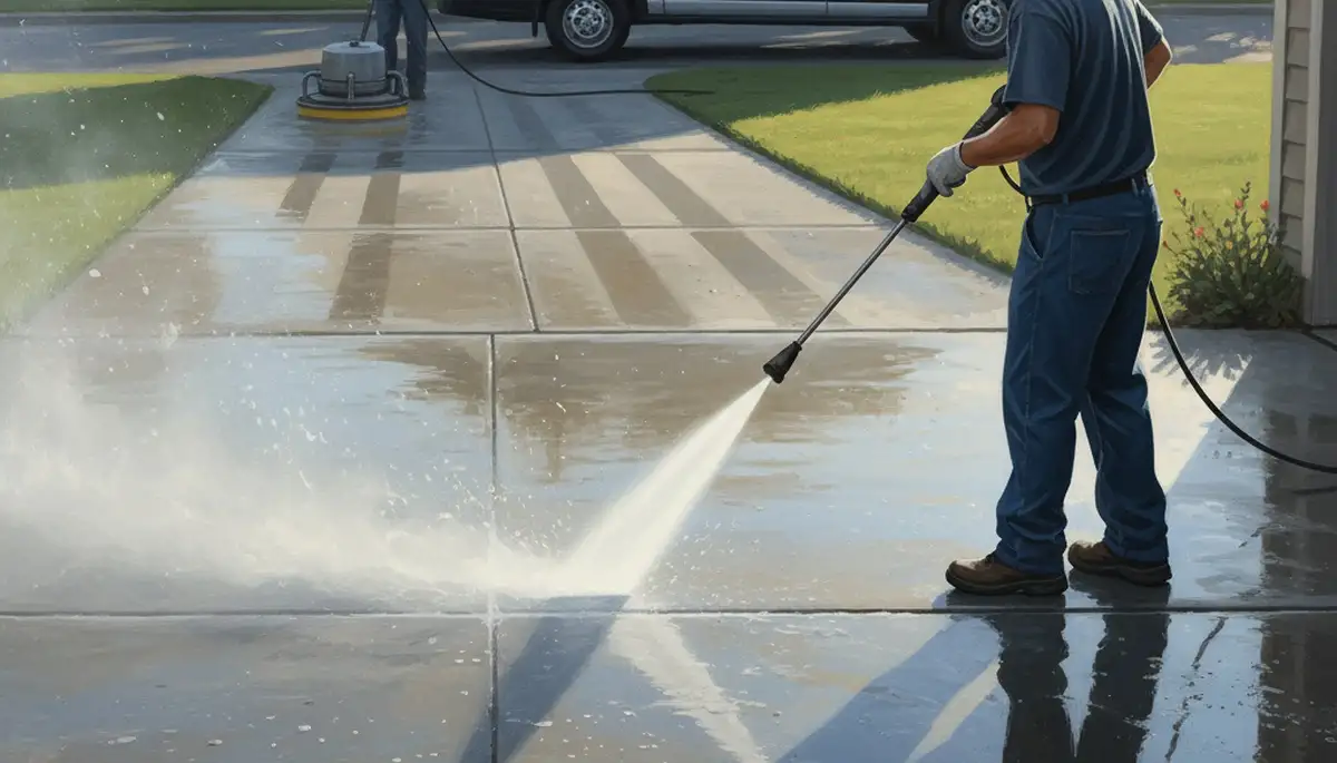 Concrete pressure cleaning service in Burlington, VT for driveways and walkways