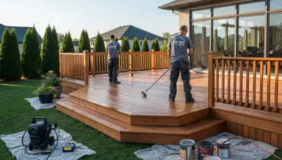 Deck painting service in Burlington, VT by Burlington Paint Pros for durable outdoor protection