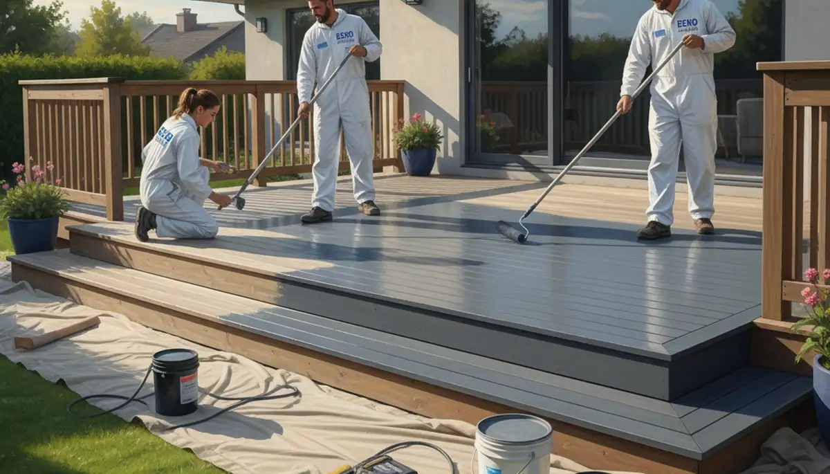 Deck painting service in Burlington, VT for weatherproof outdoor wood protection and curb appeal