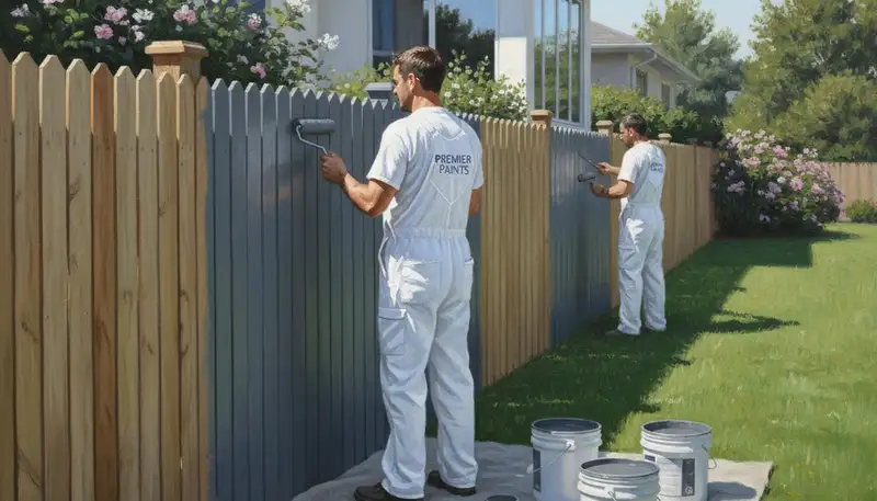 Fence painting service in Burlington, VT protecting wood fences from weather damage