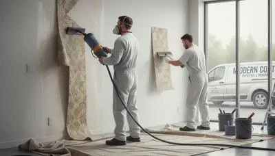 Wallpaper removal service in Burlington, VT preparing walls for painting in a home interior